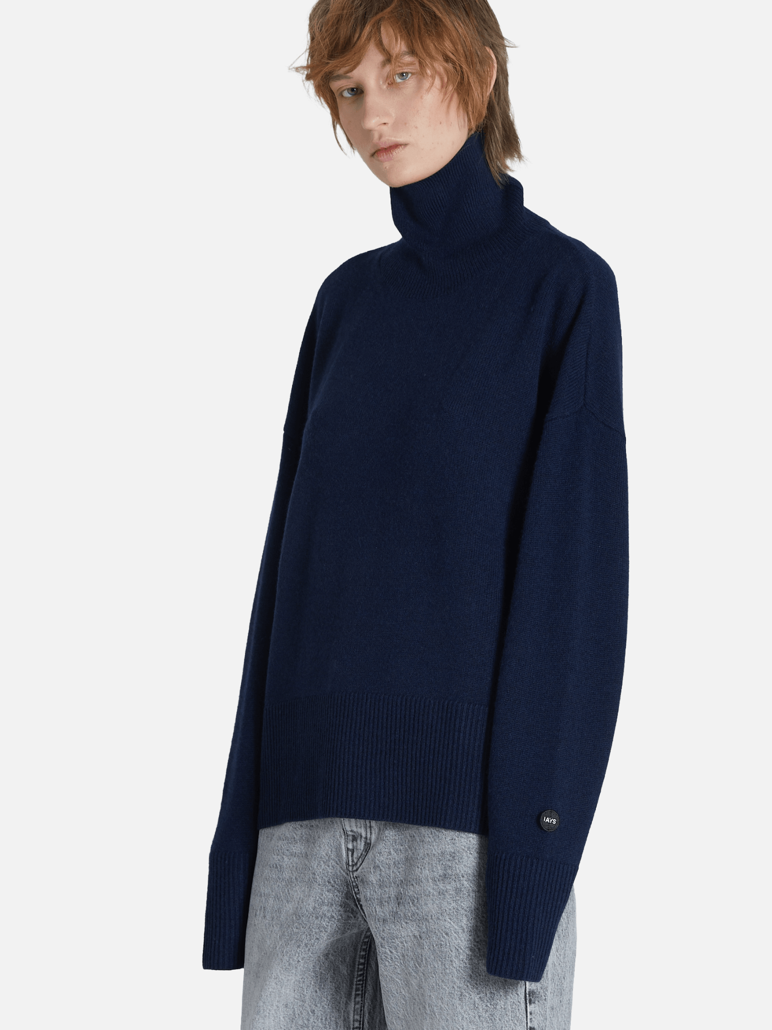 Navy cashmere turtleneck